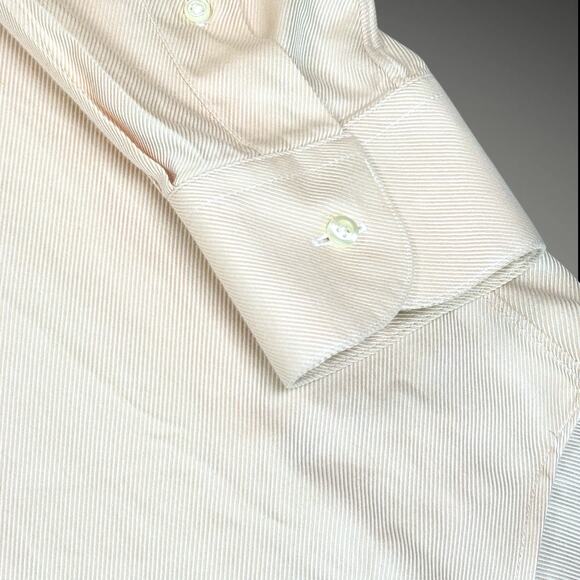 Individualized Shirts Y2K Custom Supima Cotton Cream Twill Mens Dress Shirt Used - Picture 3 of 8